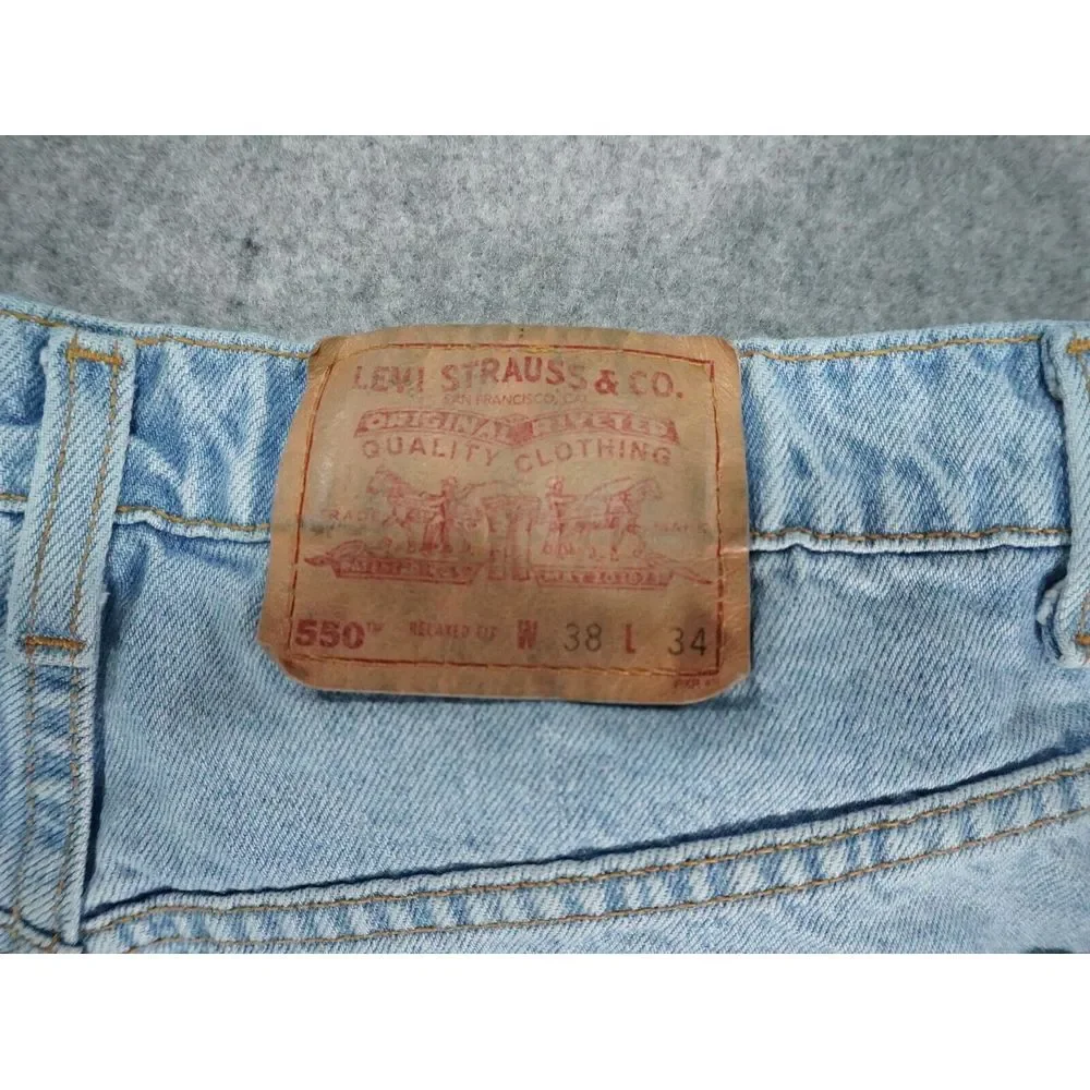 Vintage Levi's 550 Jeans Mens 38x34 Blue Denim Relaxed Straight Baggy Grunge 90s